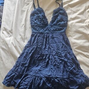 Windsor Blue Lace Tie Back Summer Dress